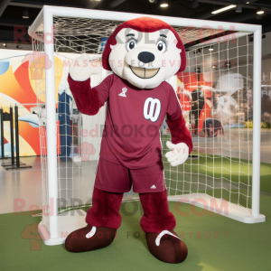 Maroon Soccer Goal maskot...