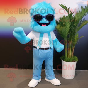 Cyan Rainbow maskot kostume...