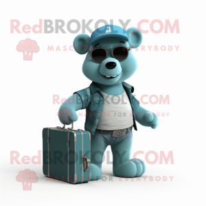 Postava maskota Teal Teddy...