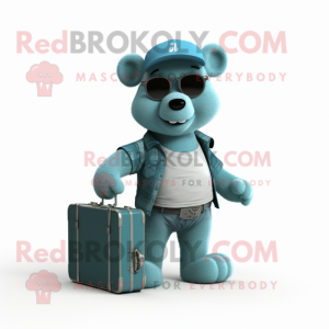 Teal Teddy Bear maskot...