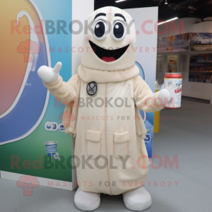 Cream Soda Can mascot costume character dressed with a Cargo Pants and Shawls