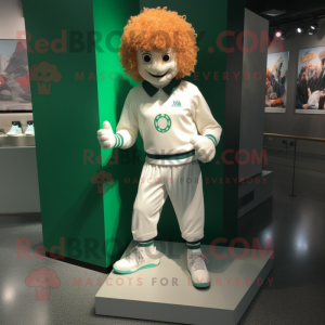 White Irish Dancing Shoes mascot costume character dressed with a Sweatshirt and Watches