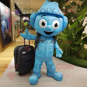 Sky Blue Pho maskot kostume...