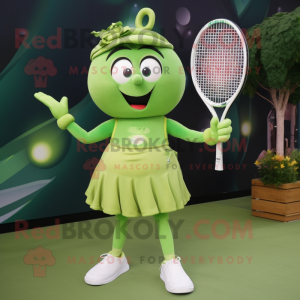 Olive Tennis Racket maskot...