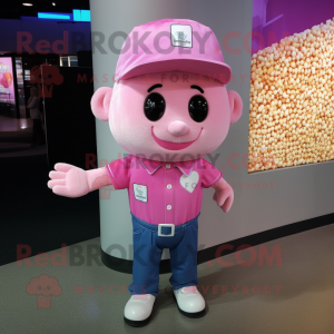 Rosa Pop Corn maskot kostym...