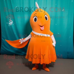 Orange Narwhal maskot...