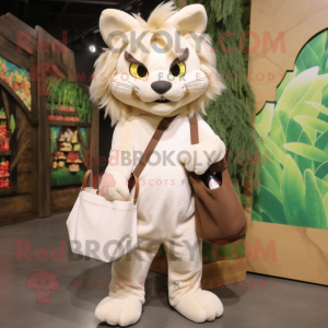 Cream Lynx maskot drakt...