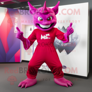 Magenta-Teufel Maskottchen...