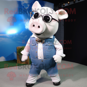 White Sow maskot drakt...