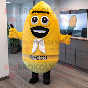 Gul Tacos maskot kostym...