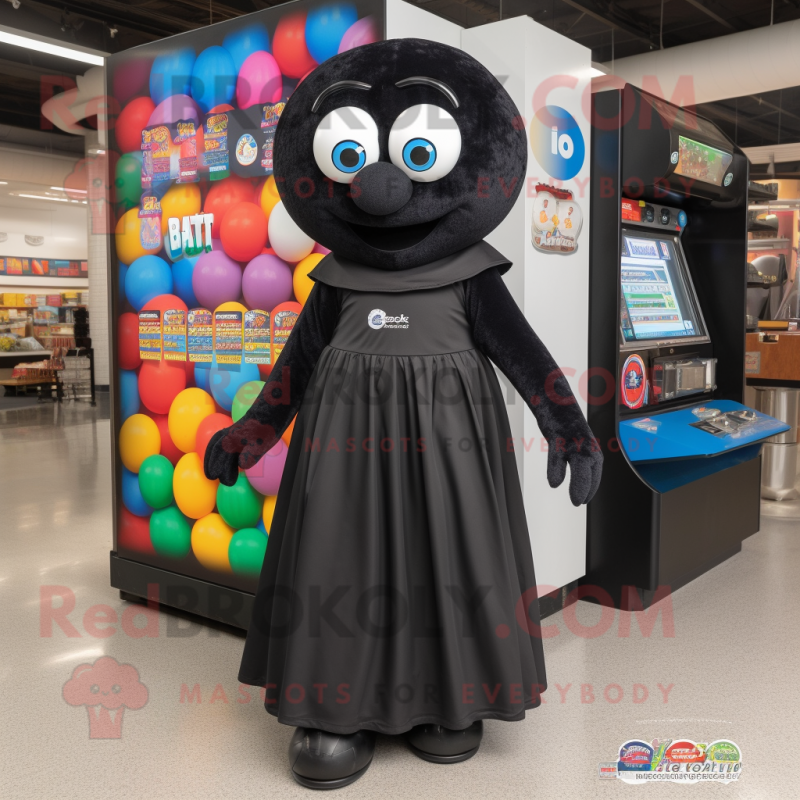 Black Gumball Machine mascot costume character dressed with a Maxi ...