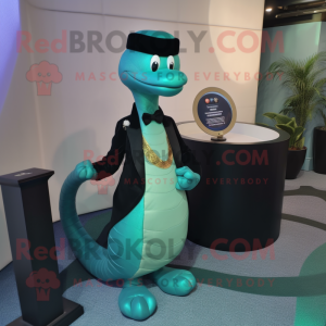 Cyan Anaconda maskot drakt...