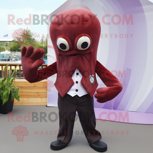 Maroon Octopus maskot...