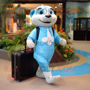 Sky Blue Otter maskot...