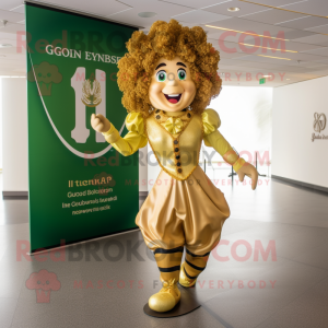 Gold Irish Dancer maskot...