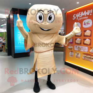 Beige Pad Thai mascotte...