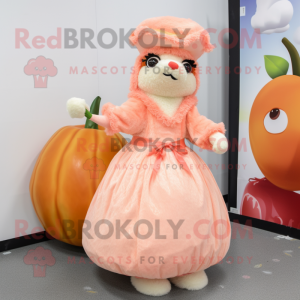 Peach Alpakka maskot drakt...