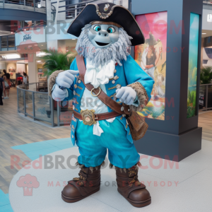 Hvit Pirate maskot drakt...