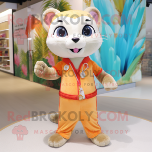 Peach Ferret maskot drakt...