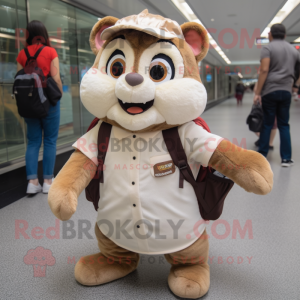 Beige Chipmunk maskot drakt...