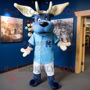 Blue Moose mascotte kostuum...