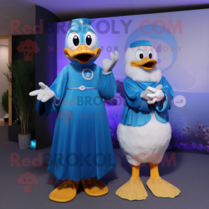 Blue Duck maskot kostym...