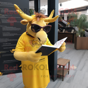 Gul irsk elg maskot drakt...