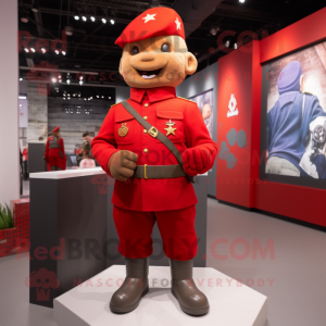 Red Army Soldier mascot costume character dressed with a Leggings and Brooches