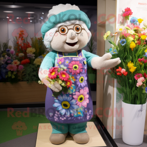 nan Bouquet Of Flowers mascot costume character dressed with a Cardigan and Belts
