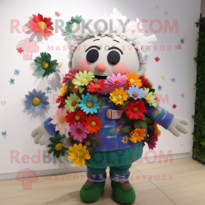 nan Bouquet Of Flowers mascot costume character dressed with a Cardigan and Belts