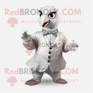 Silver Dove maskot kostym...