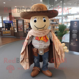 Tan Cowboy maskot kostume...