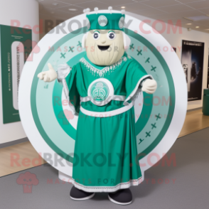 nan Celtic Shield mascot costume character dressed with a Maxi Dress and Belts