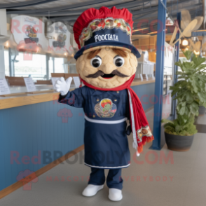 Navy Fajitas mascot costume character dressed with a Romper and Headbands