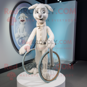 Hvit Unicyclist maskot...