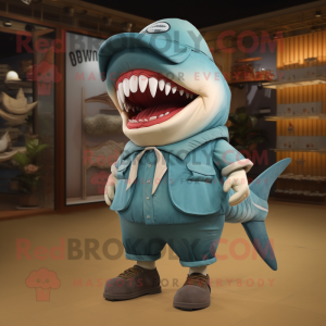 Cyan Megalodon maskot...