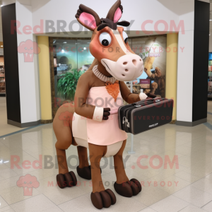 Okapi mascot costume character dressed with a T-Shirt and