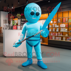 Cyan Knife Thrower mascota...