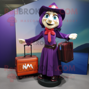 nan Moussaka mascot costume character dressed with a A-Line Skirt and Briefcases