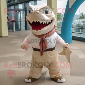 Cream Shark maskot kostume...