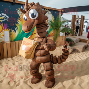 Brun Sea Horse maskot...