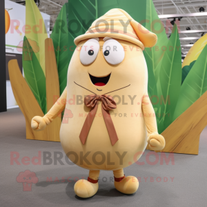 Beige Mango maskot drakt...