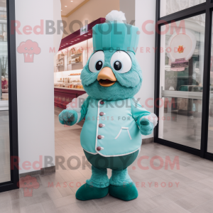 Teal Dim Sum maskot drakt...