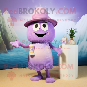 Lavender Scented Candle mascot costume character dressed with a Bikini and Hats