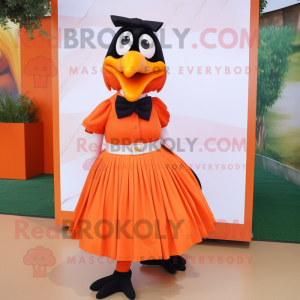 Orange Crow maskot kostume...