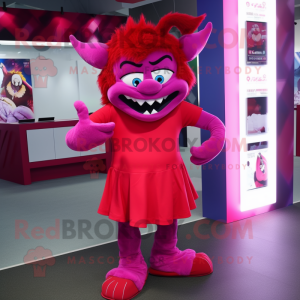 Magenta djævel maskot...