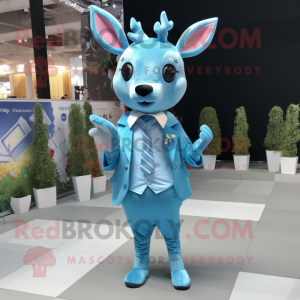 Sky Blue Deer maskot drakt...