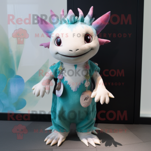  Axolotls maskot kostýmní...