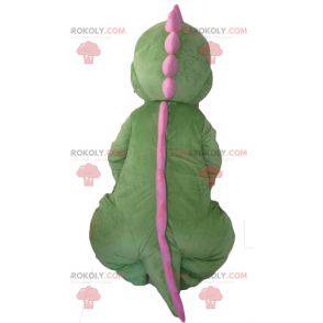 Orange and pink green dinosaur mascot - Redbrokoly.com