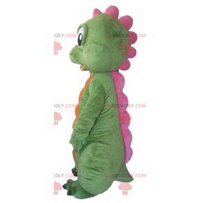 Orange and pink green dinosaur mascot - Redbrokoly.com